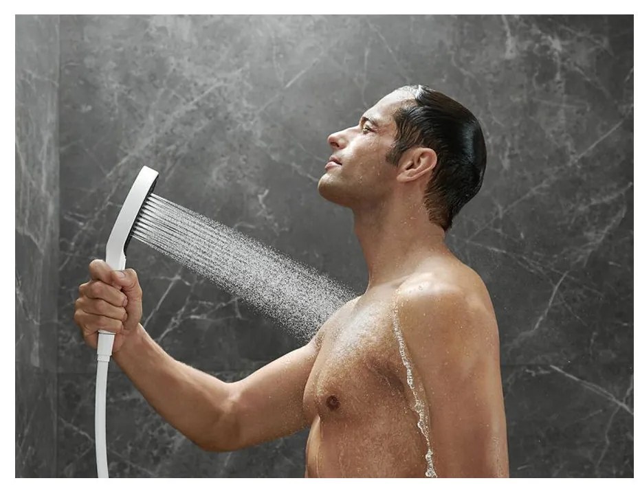 Hansgrohe Rainfinity, ručná sprchová hlavica 130 3-funkčná, biela matná, HAN-26864700