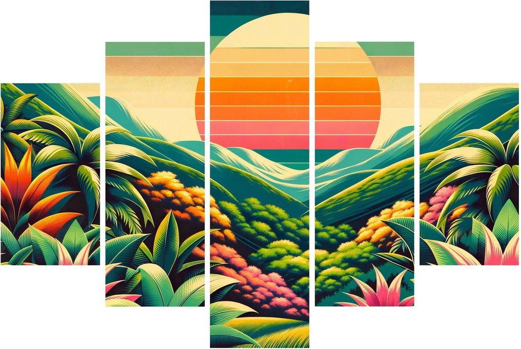 Obraz - Pestrofarebný západ slnka (150x105 cm)