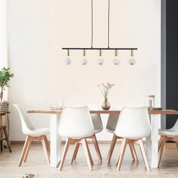 Brilliant - Luster na lane KERRY 5xE27/40W/230V čierna/mosadz