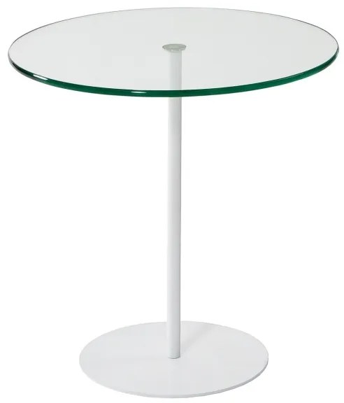 Odkladací stolík CHILL 50x50 cm biela/číra