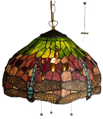 Tiffany luster PREMIUM MULTICOLOUR S 3 retiazkami 3*E27