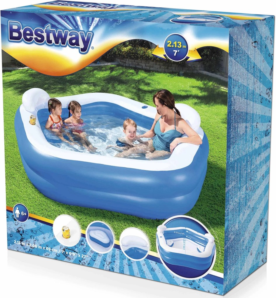 BESTWAY Fun Pool Nafukovací bazén, 213 x 206 x 69 cm 54153