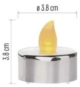 Čajové sviečky LED dekorácie Robi 6 ks strieborné