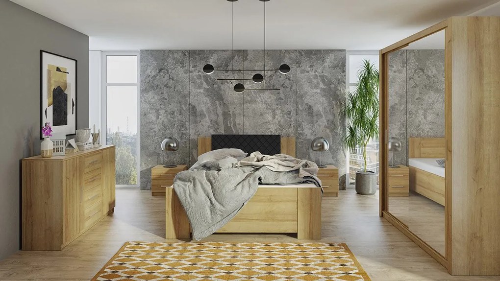 Spálňa Kler IV, Farby: biela / biely + ekokoža soft 020 pik