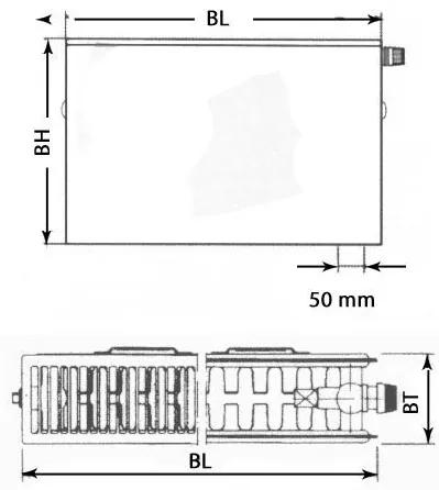 Kermi Therm X2 Plan-V deskový radiátor 22 600 / 1000 PTV220601001R1K