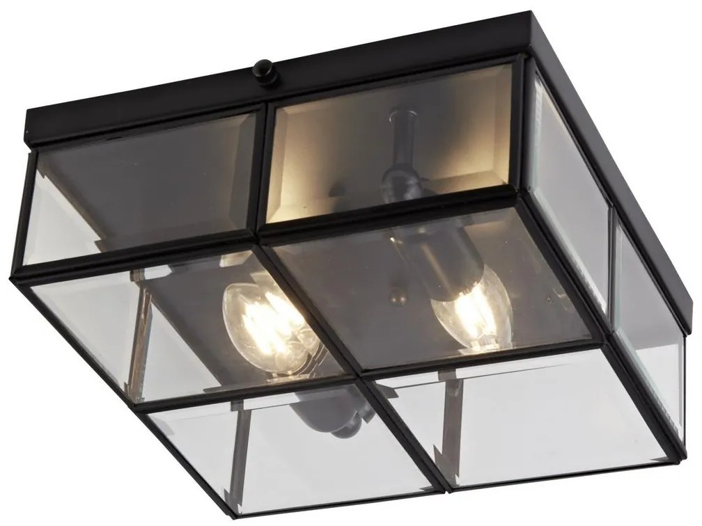 Searchlight 6769-26BK - Stropné svietidlo FLUSH 2xE14/40W/230V čierna