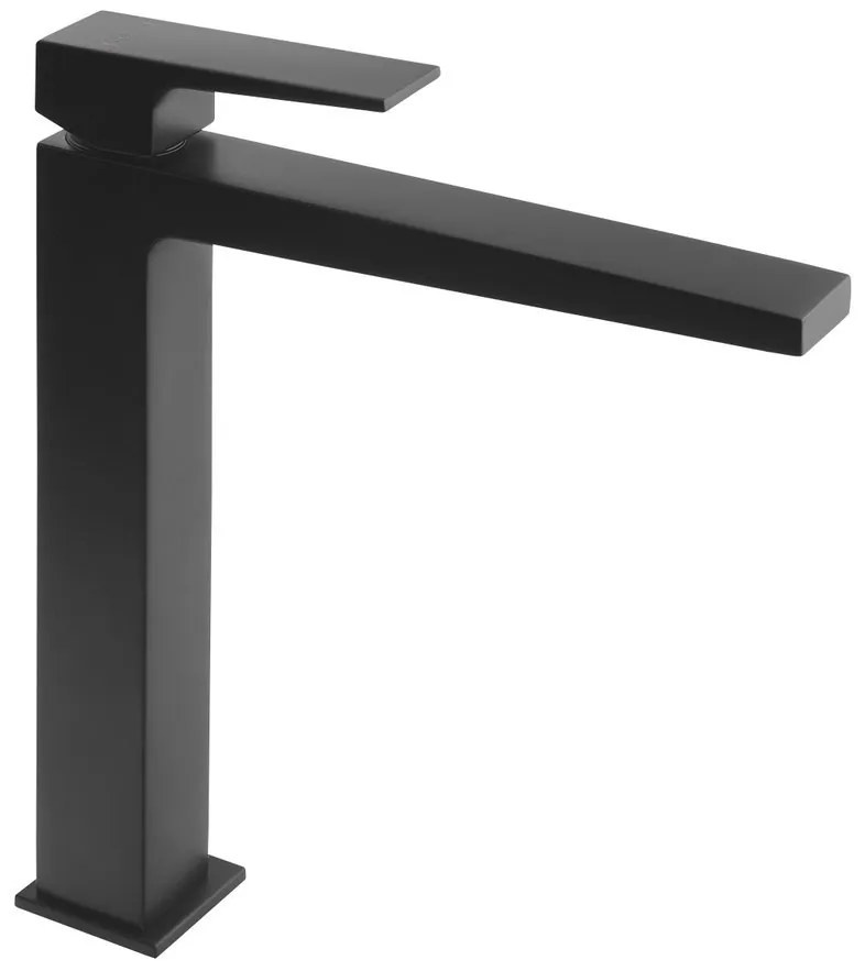 Sapho Sapho, DIMY stojánkova umývadlová batéria vysoká bez výpuste, predĺžená hubica, čierna matná, DM006BL