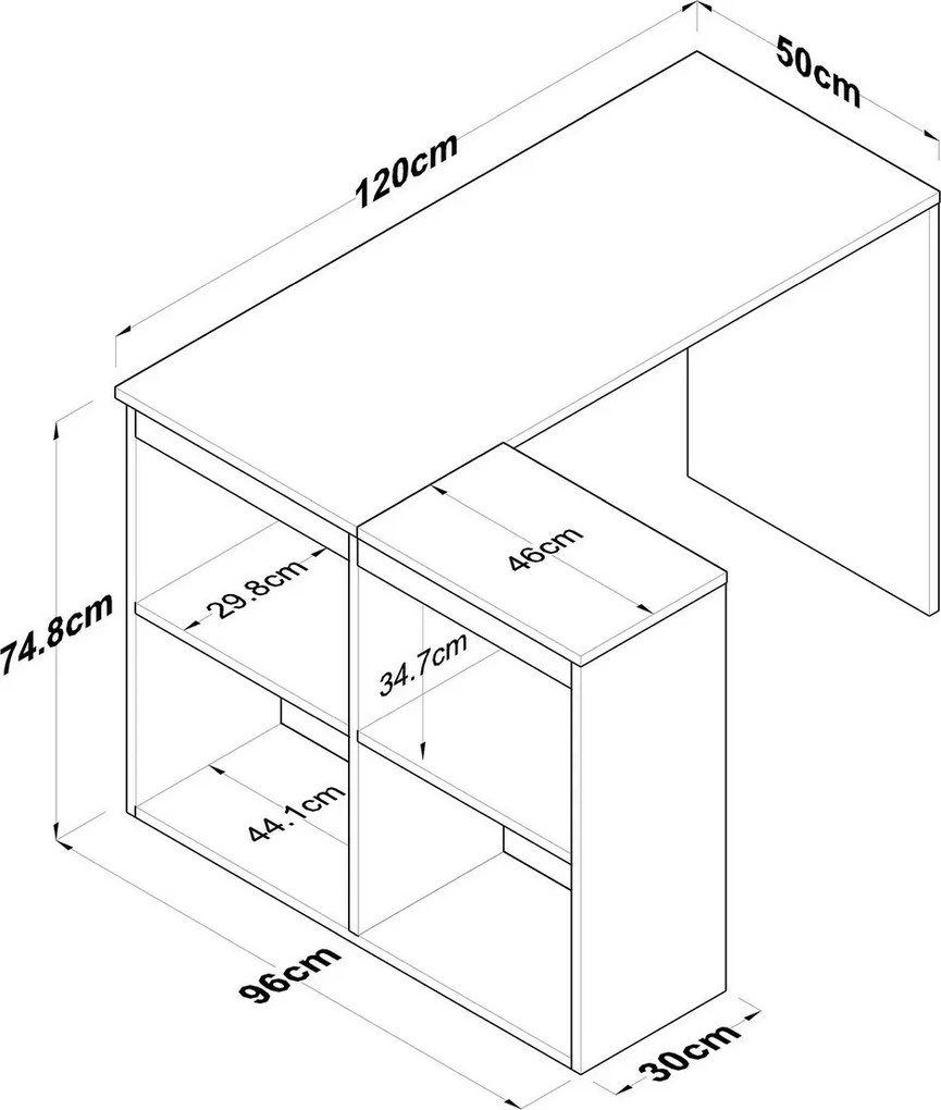 Haril Oak a biely pracovný stôl