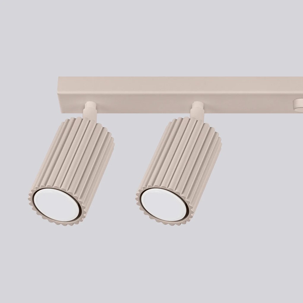 Bodové svietidlo Karbon, 6x tmavobéžové hliníkové tienidlo, (možnosť polohovania)