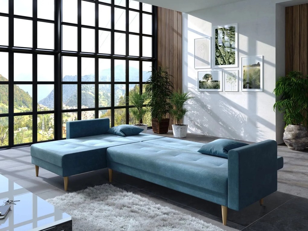 ROHOVÁ SEDAČKA NESTOR PRAVÁ - ĽAVÁ ZAMATOVÁ LÁTKA