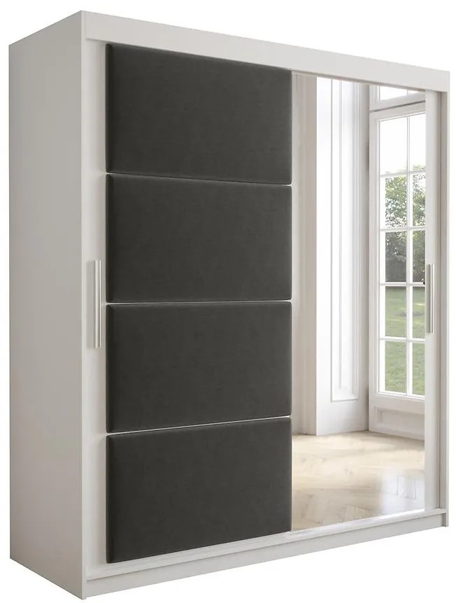 Skriňa Tapi 180 Biely/Šedá