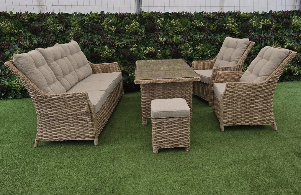 Záhradná jedálenská súprava BERKLEY 3 prírodná