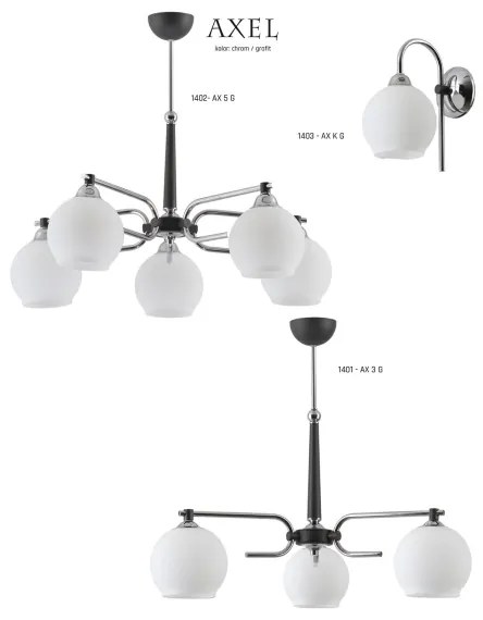 Jupiter 1401 - AX 3 G - Luster na tyči AXEL 3xE27/60W/230V