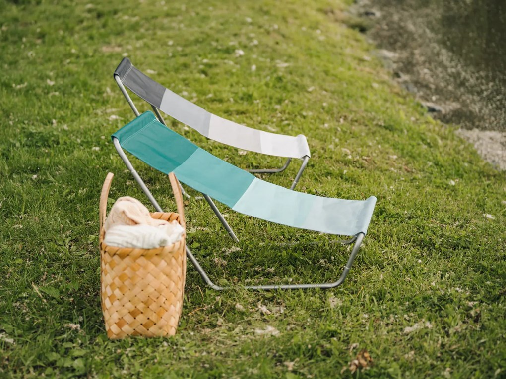 Skladacie plážové lehátko SAND, zelené pruhy