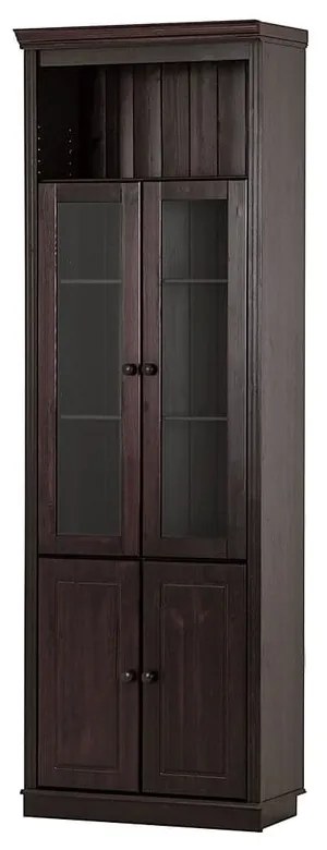 Hnedá vitrína z borovicového dreva 74x223 cm Anita – Støraa