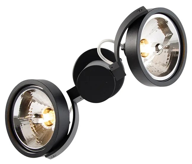 Moderné bodové svietidlo čierne nastaviteľné 2-svetlá - Goes