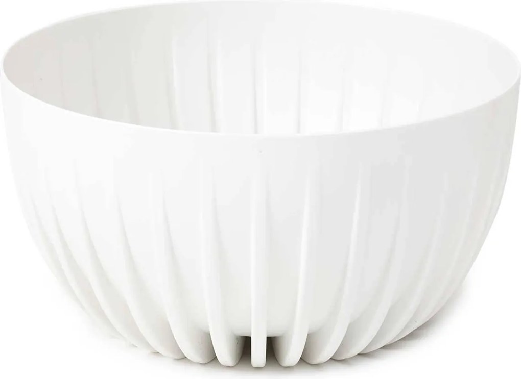 PLASTOVÝ KVETINÁČ STRIPPED ECO SADA 2KS 16X30 CM+15X24 CM BIELA