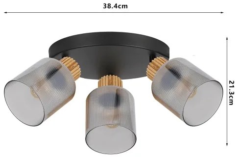 Brilagi - Bodové svietidlo HYGGE 4xE14/15W/230V čierna/dymová