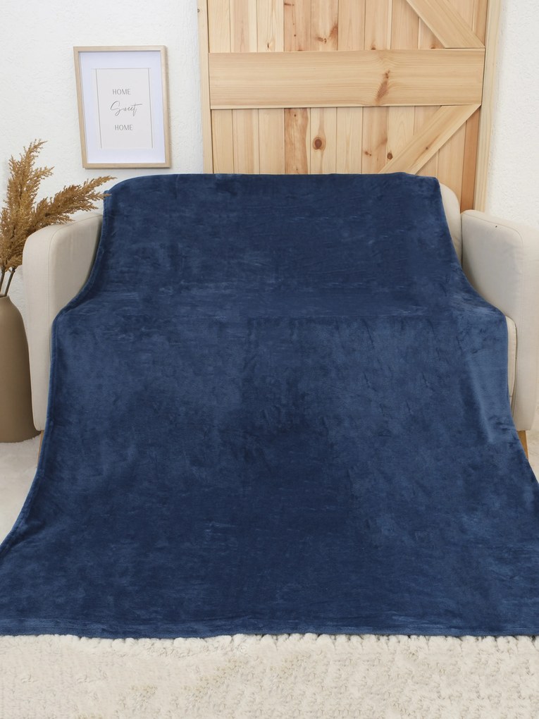 Deka mikroplyš Exclusive 150 × 200 cm – Laura námornícka modrá