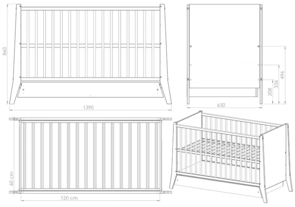 Ourbaby Cosmo bed čierna