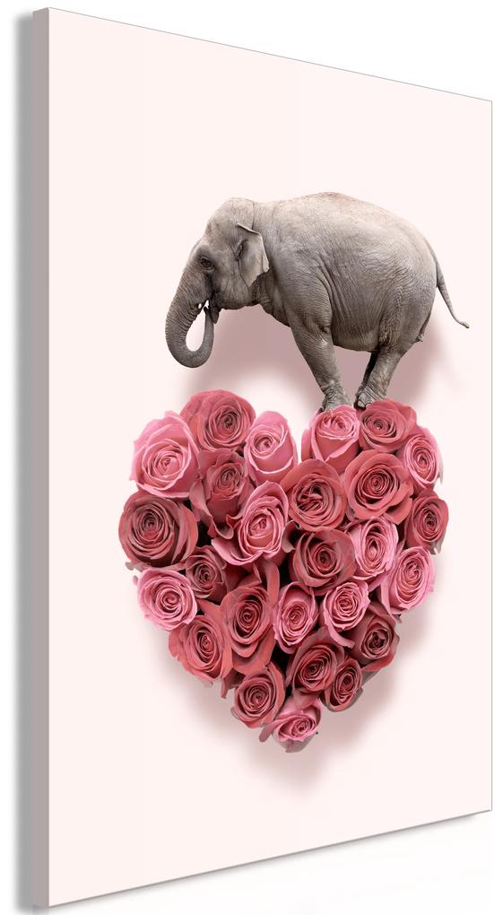Artgeist Obraz - Enamored Elephant (1 Part) Vertical Veľkosť: 80x120, Verzia: Premium Print