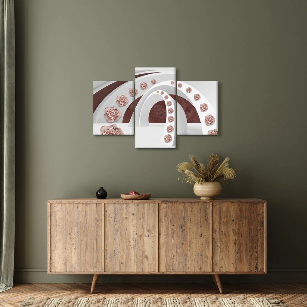Obraz - 3D oblúky s kvetmi (90x60 cm)