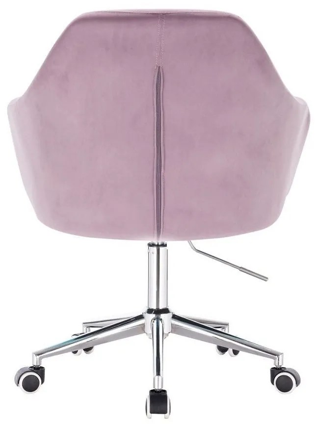 LuxuryForm DESIGN Kreslo ANDORA VELUR na strieborné podstave s kolieskami - levanduľa