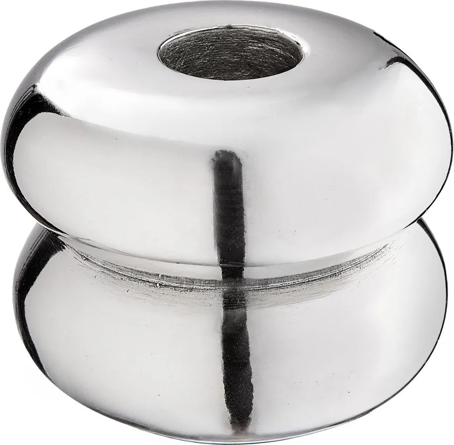 CHROME Svietnik na dlhú sviečku 7  cm - strieborná
