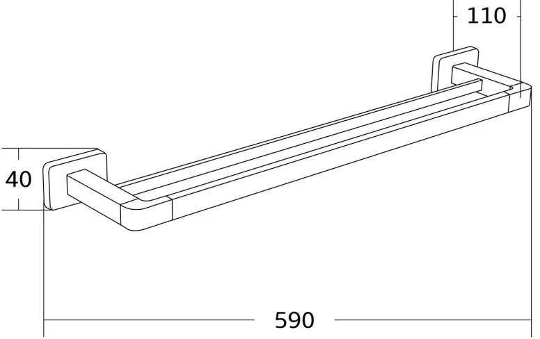 Mexen príslušenstvo, ASIS kúpeľkový držiak na uteráky, chróm, 7017625-00