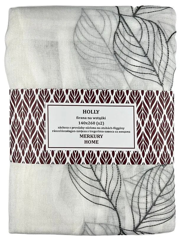Záclona na stuhách Holly polyester tmavo šedá 140x260 Merkury Home II/22