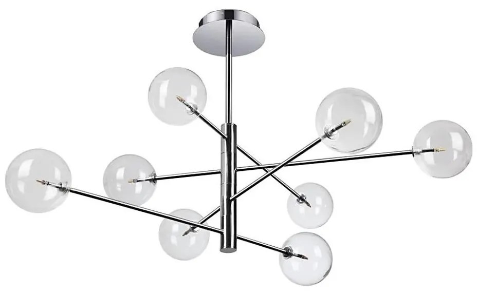 Ideal Lux - LED Luster na tyči EQUINOXE 8xG4/2W/230V pr. 128 cm chróm/číra