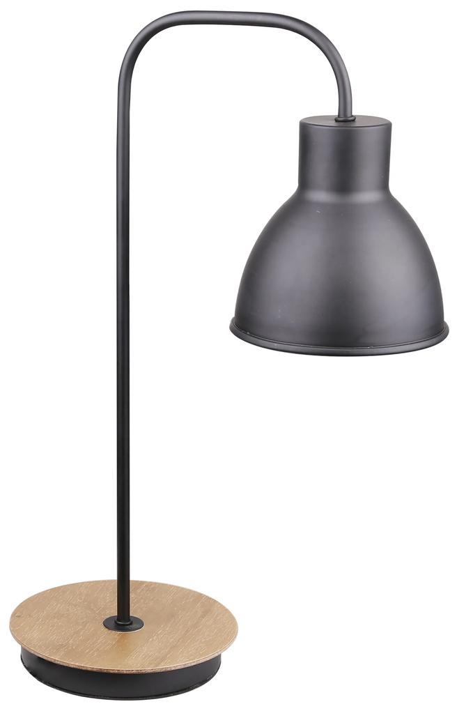 CLX Stolná lampa v škandinávskom štýle BADAJOZ, 1xE27, 60W, čierna