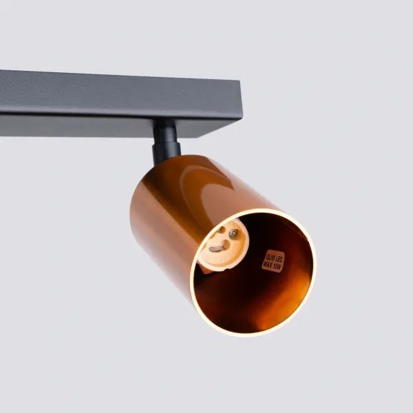 Sollux SL.1380 - Bodové svietidlo WINX 6xGU10/10W/230V čierna/meď