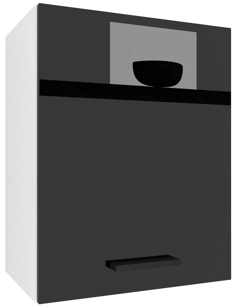 Kuchynská skrinka Belini horná 45 cm čierny lesk INF SG45/2/WT/B/0/B1