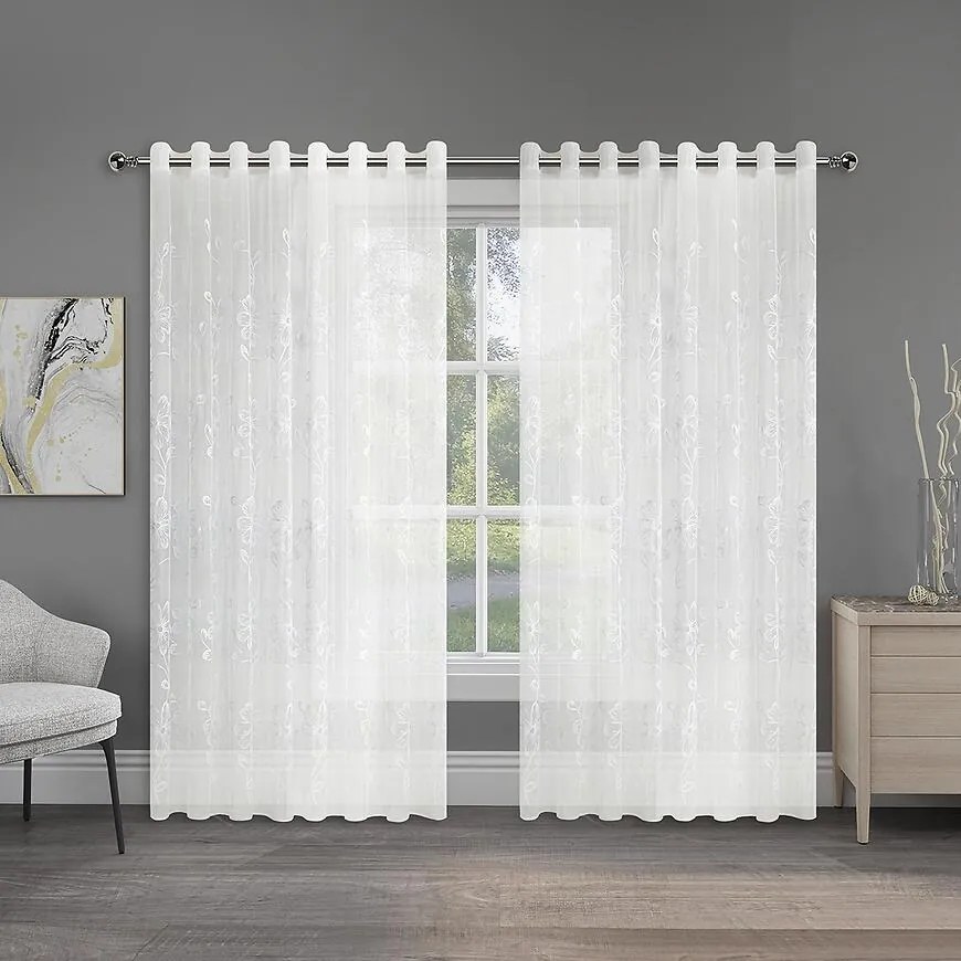 Záclona na krúžkoch IGA E6211 300x250 biela