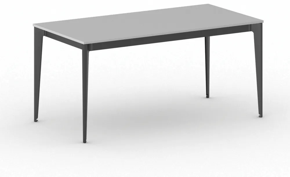 Kancelársky stôl PRIMO ACTION, čierna podnož, 1600 x 800 mm, sivá