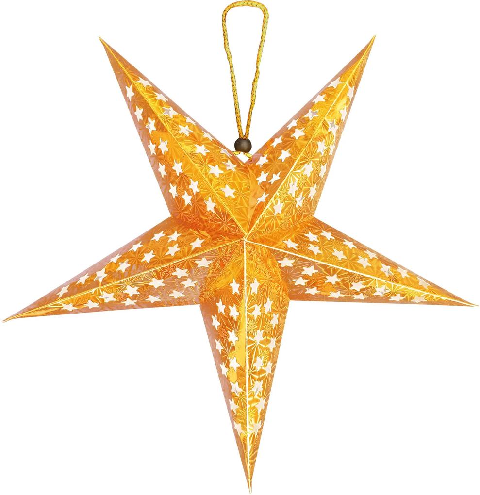 Tutumi, LED podsvietená papierová hviezda SY-002 45cm, zlatá, CHR-05002