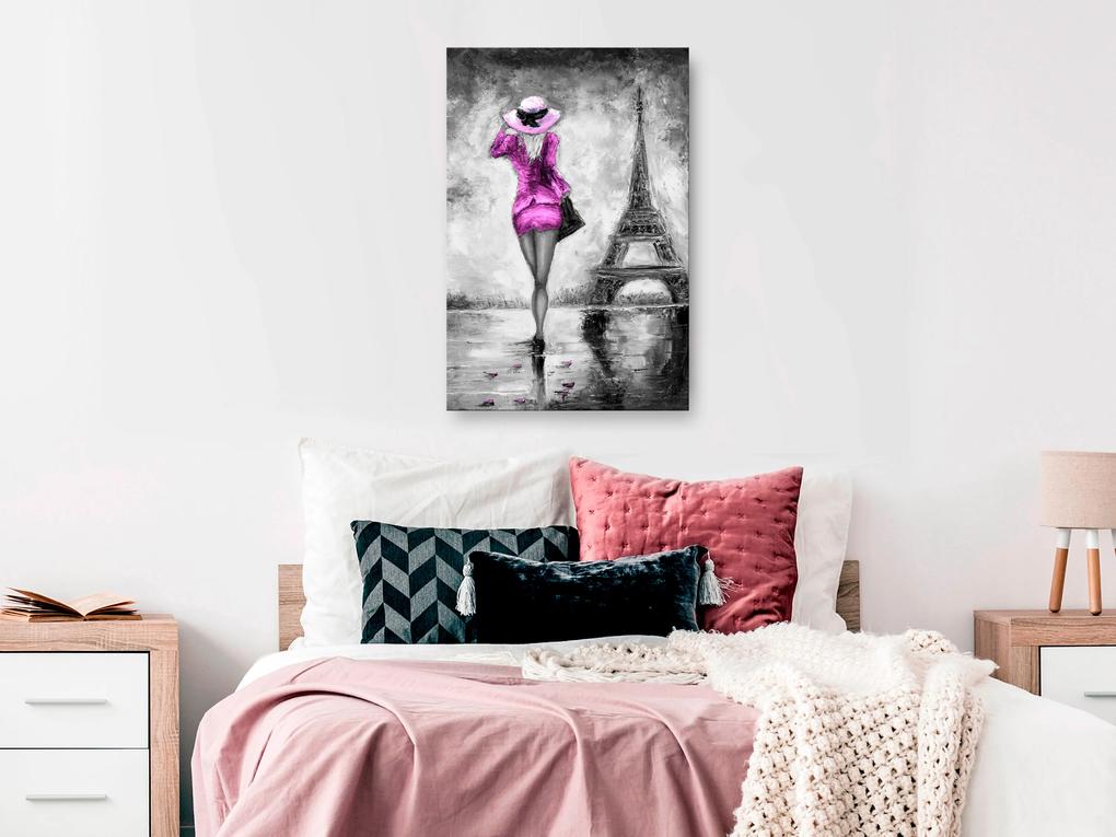 Artgeist Obraz - Parisian Woman (1 Part) Vertical Pink Veľkosť: 20x30, Verzia: Standard