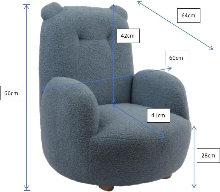 Béžové detské kresielko z textílie buklé Rocky – Vipack