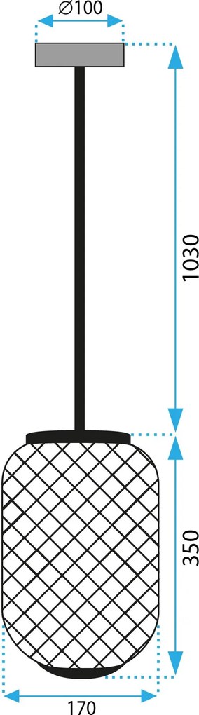 Toolight Toolight, stropné svietidlo 1xE27 APP1424-1CP, čierna-hnedá, OSW-02416