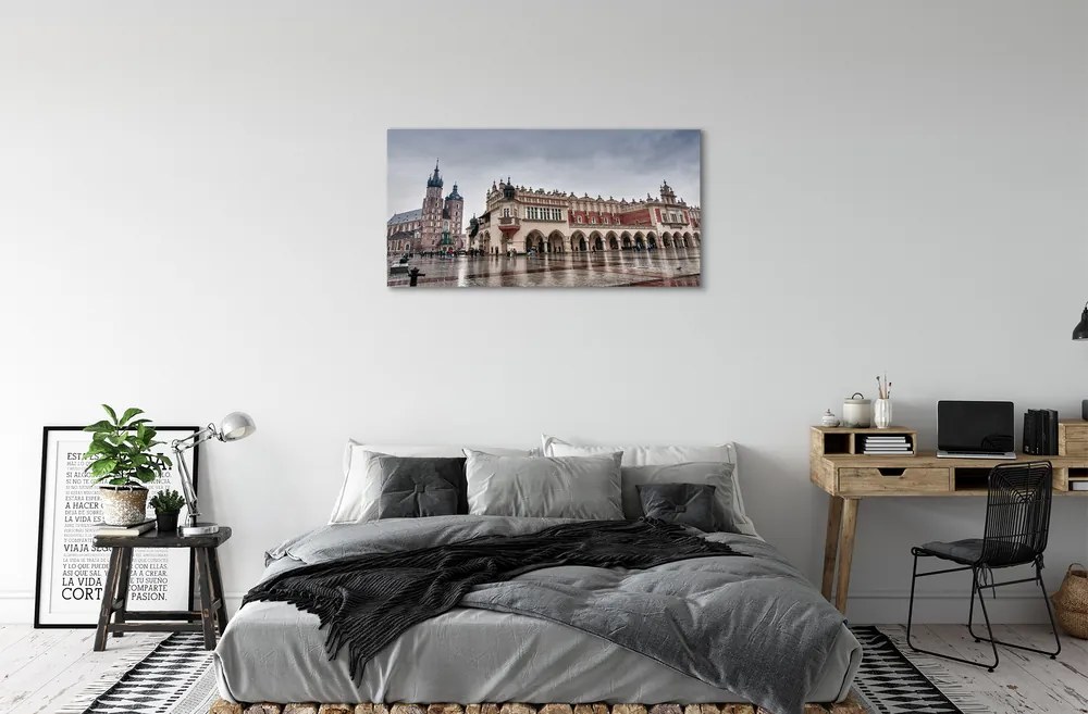 Obraz na plátne Krakow kostol Cloth dážď 120x60 cm