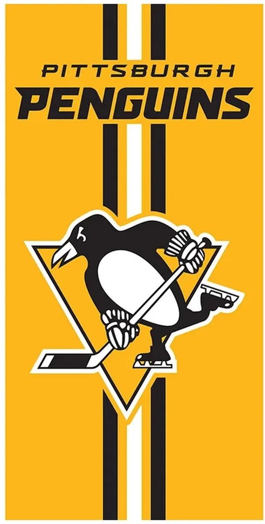Hokejová bavlnená osuška NHL Pittsburgh Penguins - motív Prestige - 100% bavlna - 70 x 140 cm