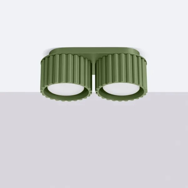 Sollux  SL.1798 - Bodové svietidlo AURA 2xGX53/10W/230V zelené