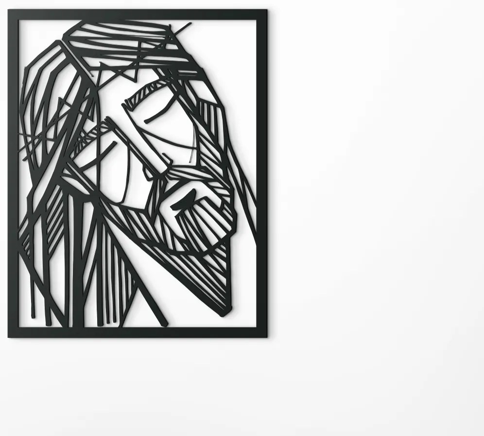 drevko Moderný obraz Ježiš s tŕňovou korunou Rozmer obrazu: 41 x 32,5 cm, Farba dekorácie: Čierna