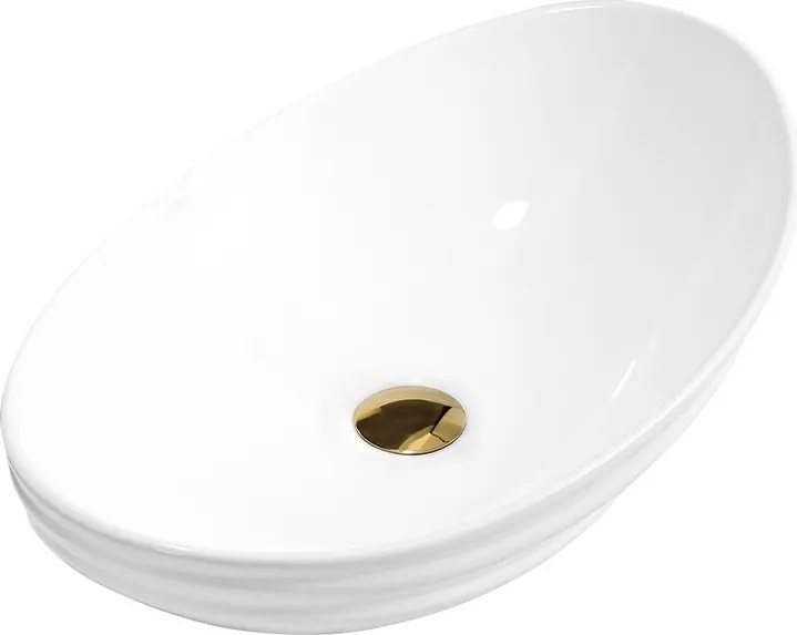 BPS-koupelny Keramické umývadlo na dosku HYD-LI-WH-LN-625 62x36 cm, biele lesk