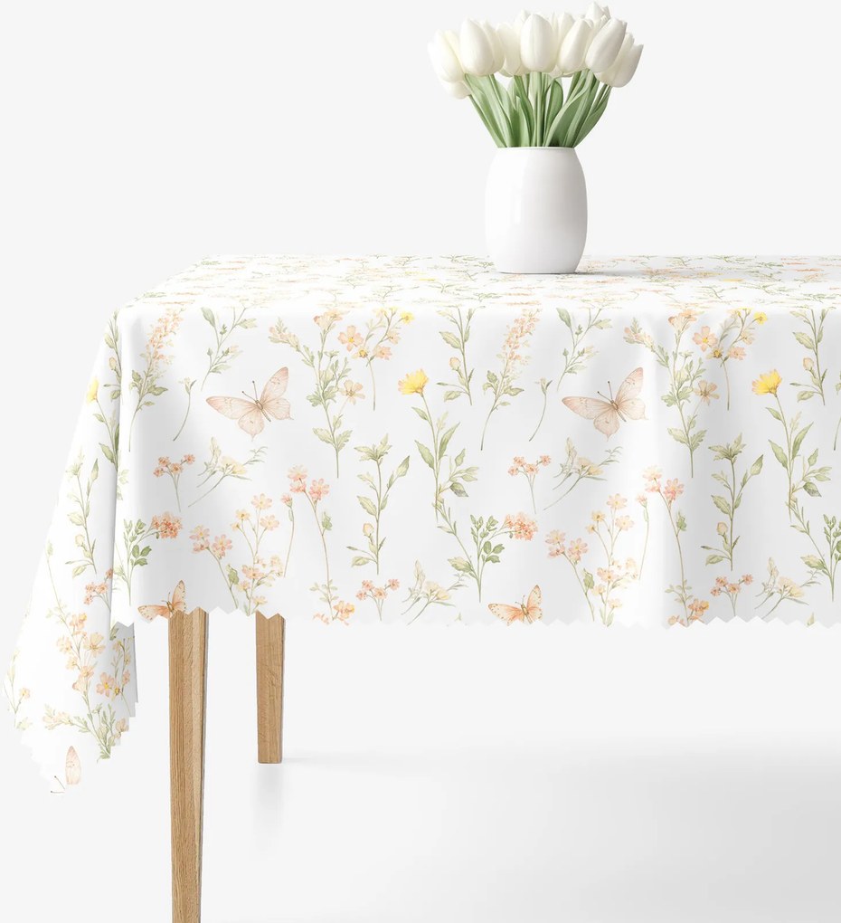 Goldea hranatý teflónový obrus - motýlia záhrada 120 x 160 cm