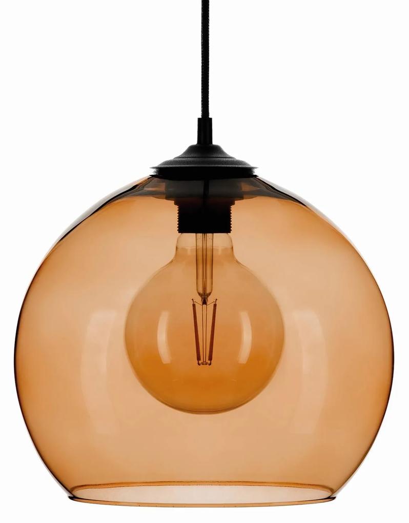Závesná lampa Ball tienidlo guľa jantárová Ø 30 cm
