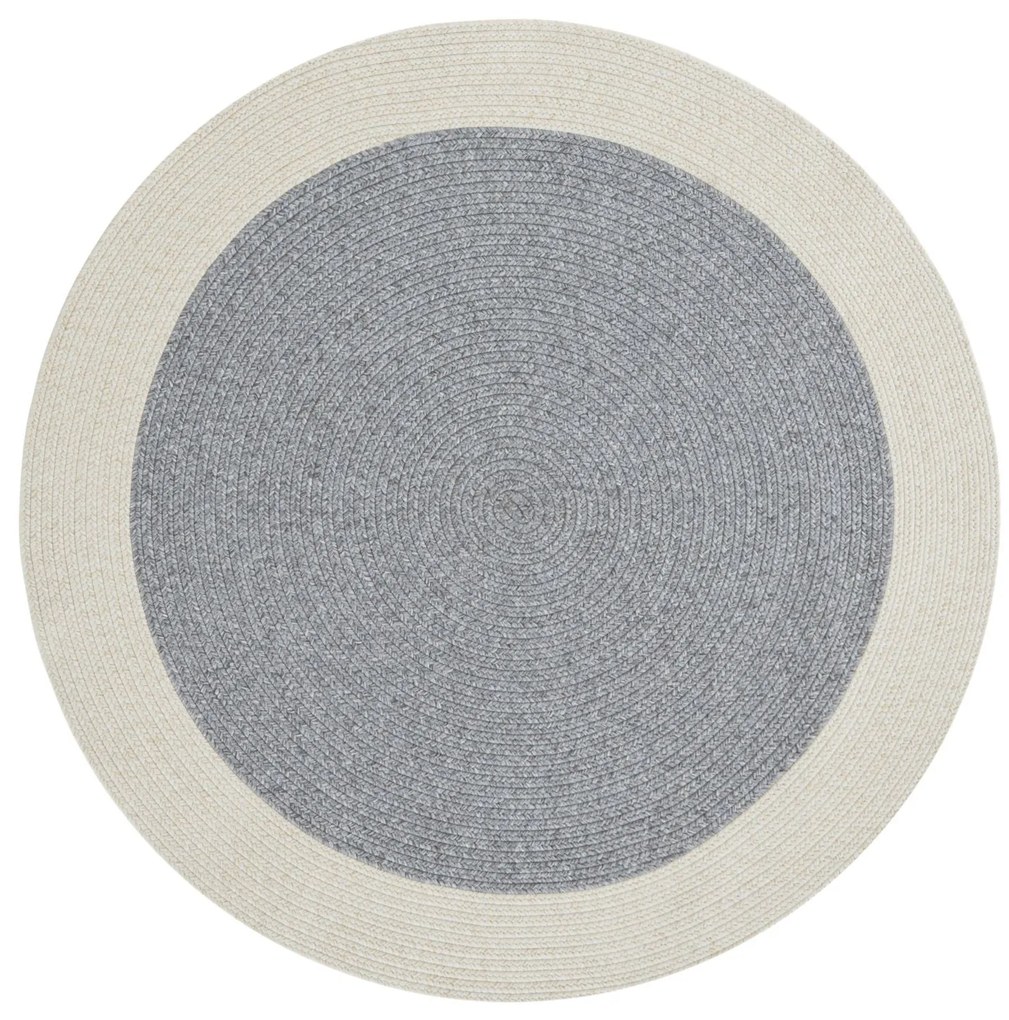 NORTHRUGS - Hanse Home koberce Kusový koberec Braided 105555 Grey Creme kruh – na von aj na doma - 150x150 (priemer) kruh cm