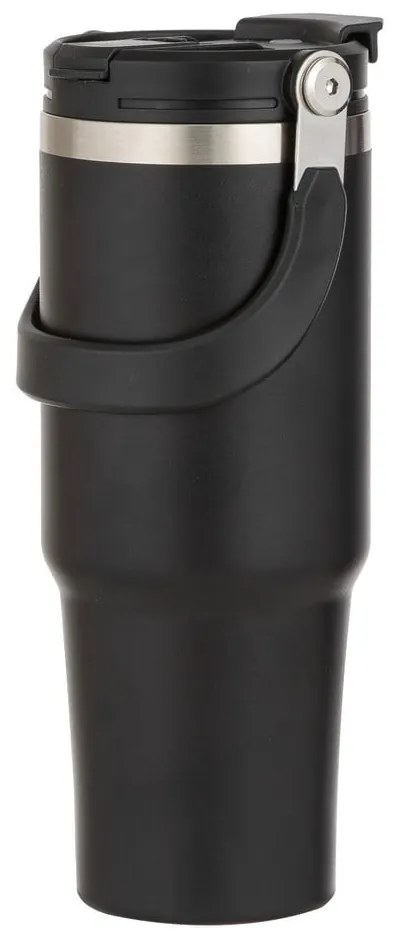 Čierna cestovná fľaša z nehrdzavejúcej ocele 1 l Eco – Ladelle