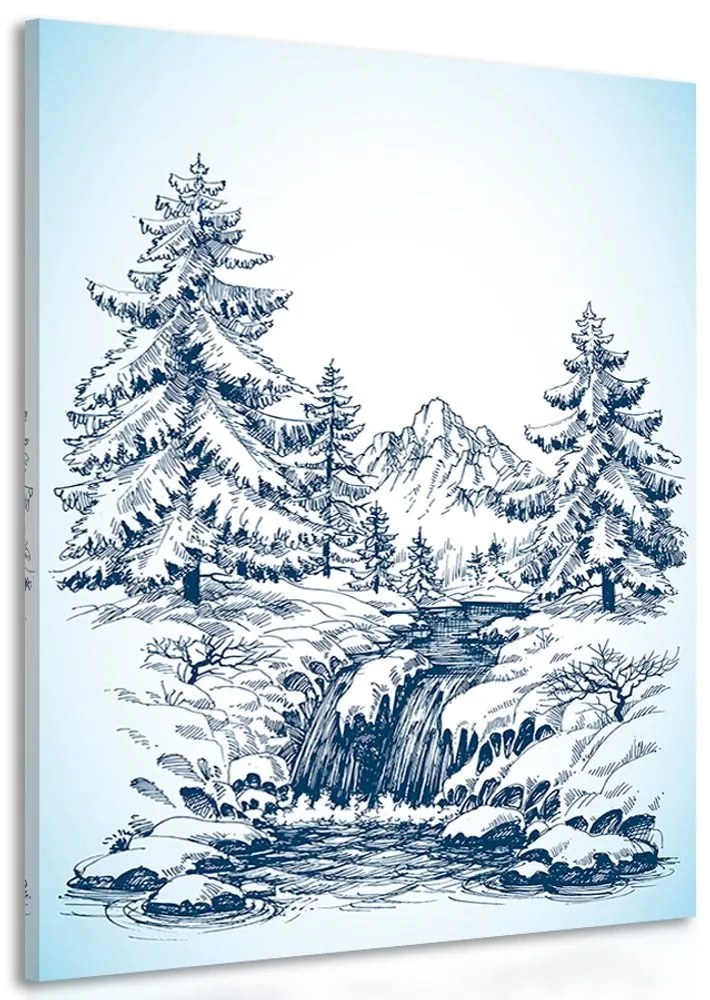 Obraz zasnežená rozprávková krajinka - 80x120